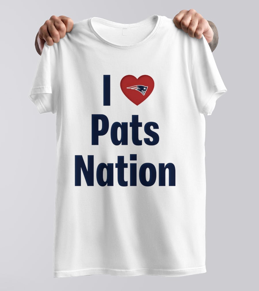 I Love Pats Nation Happy Valentine's Day New England Patriots Fan T-Shirt
