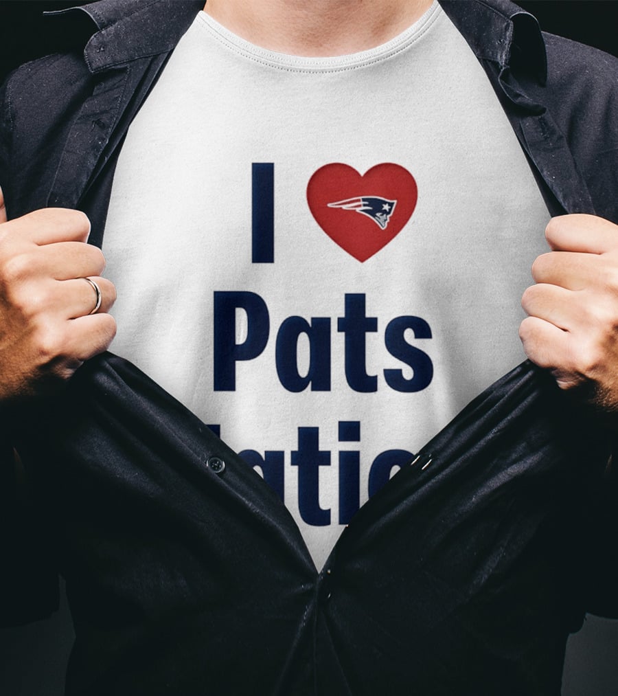 I Love Pats Nation Happy Valentine's Day New England Patriots Fan T-Shirt