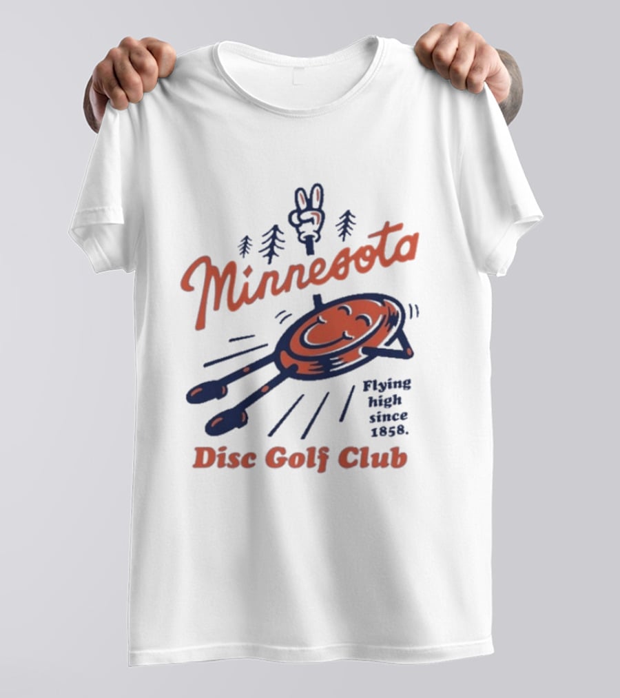 Minnesota Disc Golf Club Flying High Since 1858 Happy Disc And Peace Sign Forest T-Shirt
