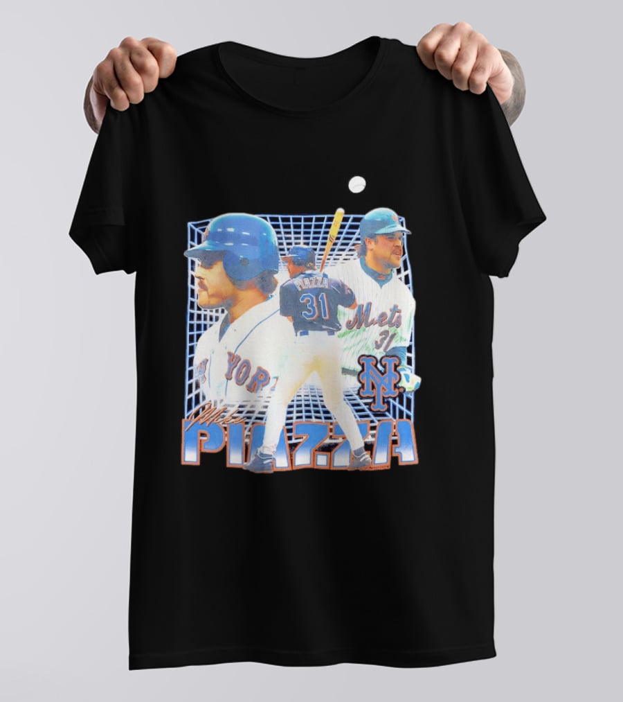 Mike Piazza New York Mets Black Legendary Piazza 31 Mets 31 T-Shirt