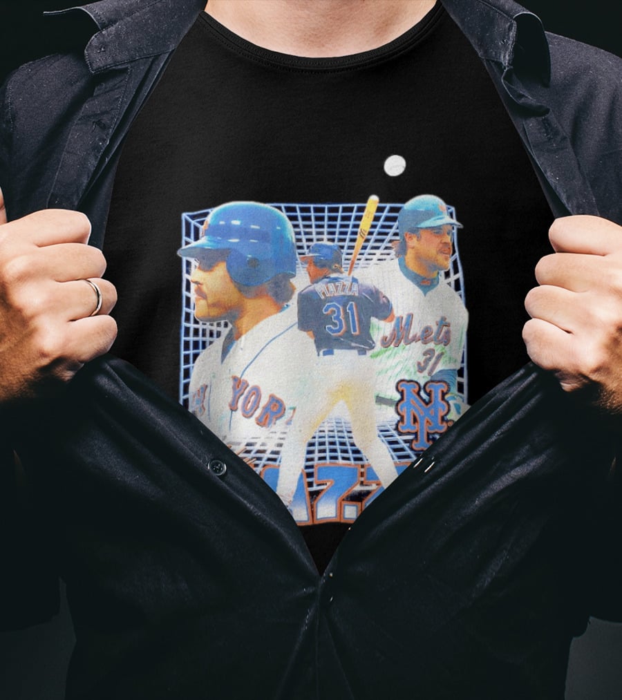 Mike Piazza New York Mets Black Legendary Piazza 31 Mets 31 T-Shirt