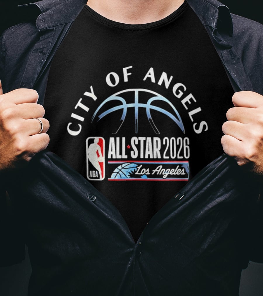 City Of Angels NBA All Star 2026 Los Angeles Basketball Event T-Shirt