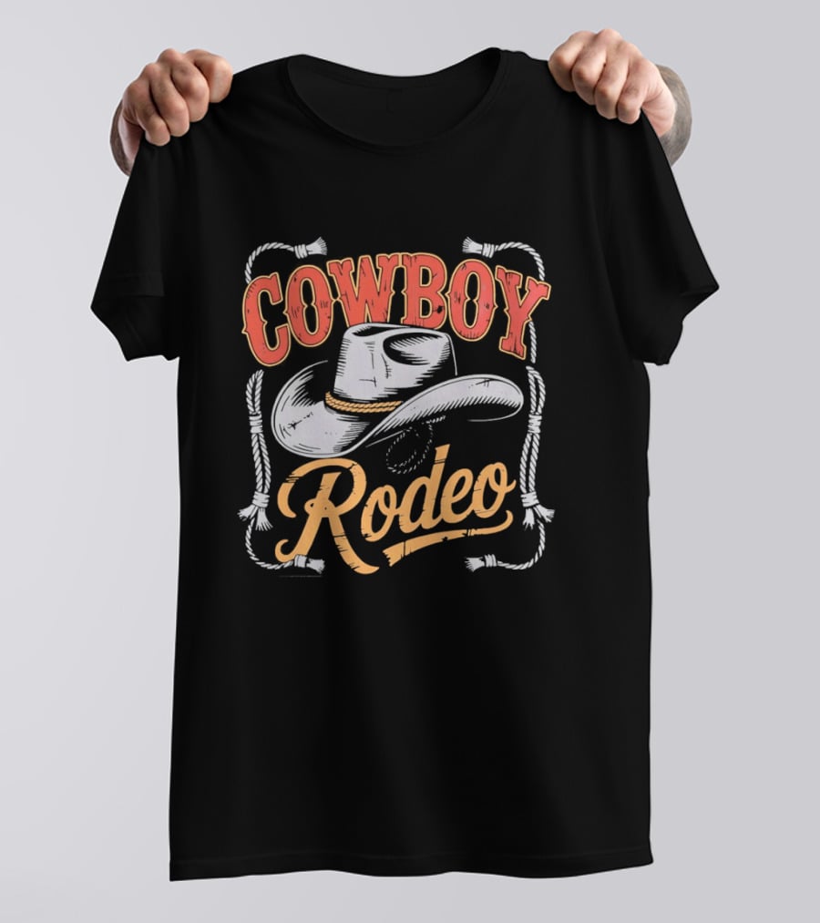 COWBOY RODEO Western Hat Rope T-Shirt