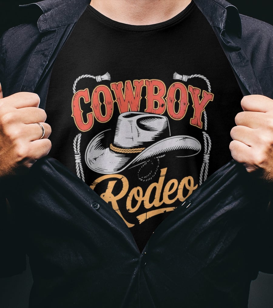 COWBOY RODEO Western Hat Rope T-Shirt