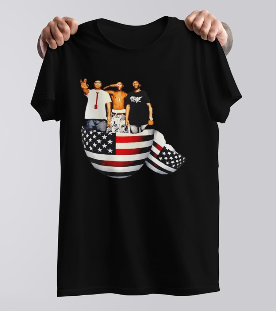 Pharrell Williams Chad Hugo Shae Haley USA Flag Egg Superimposed Image T-Shirt