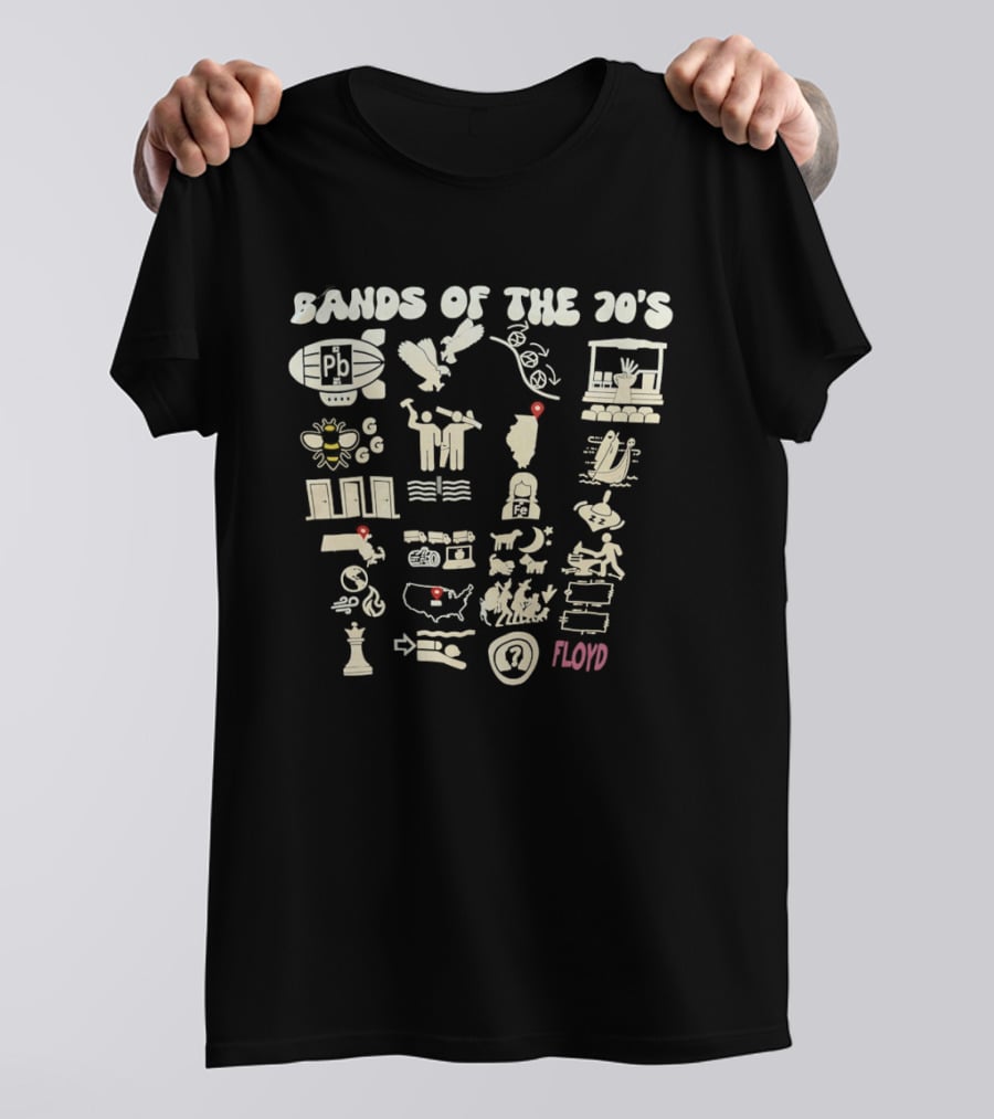 Bands Of The 70's Icons And Floyd T-Shirt