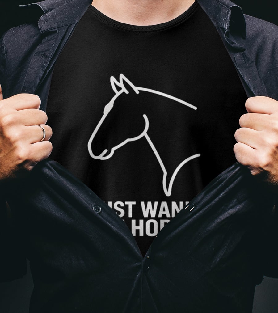 I Just Wanna Ride Horses Horse Head T-Shirt