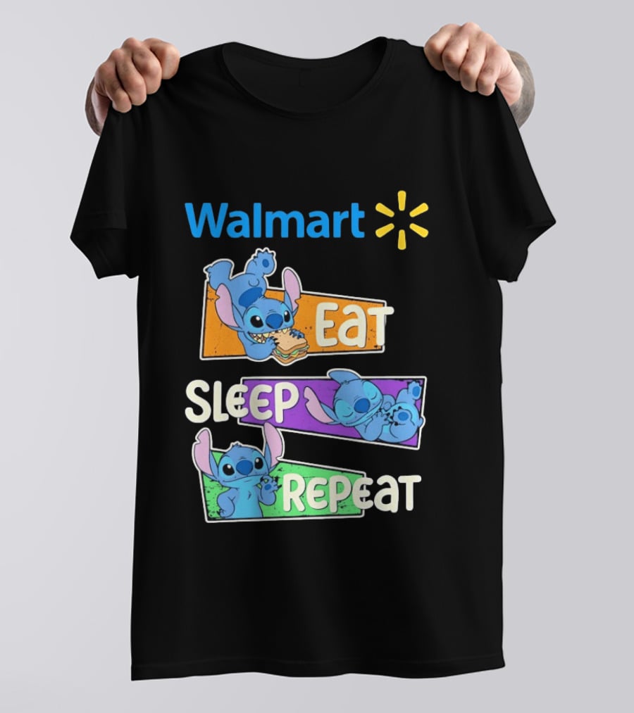 Walmart Stitch Eat Sleep Repeat T-Shirt