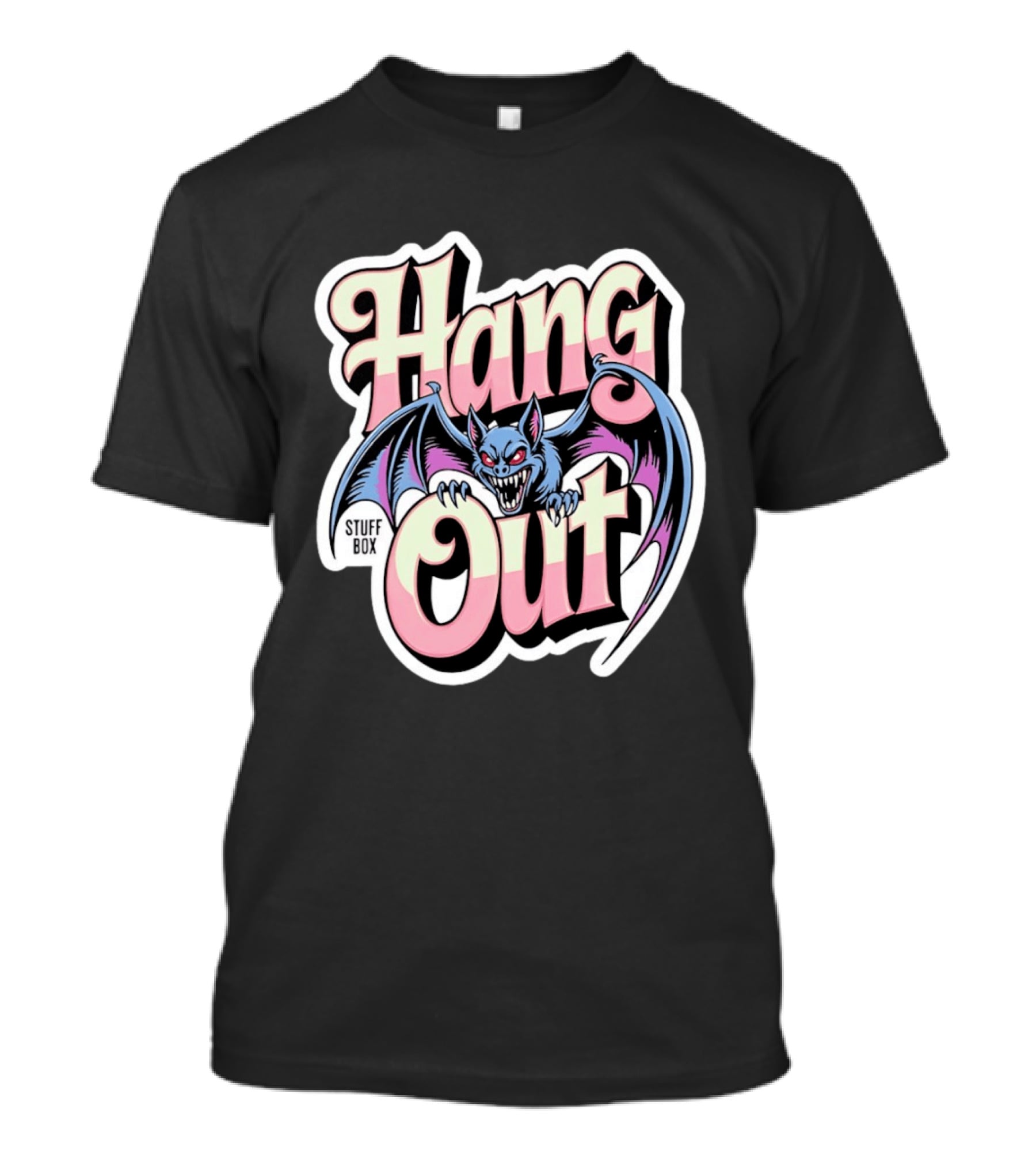 Stuff Box Hang Out Bat Creepy Cartoon T-Shirt