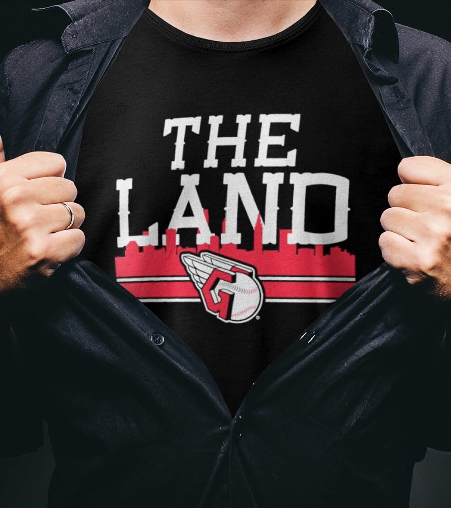 The Land Cleveland Guardians Baseball Skyline T-Shirt