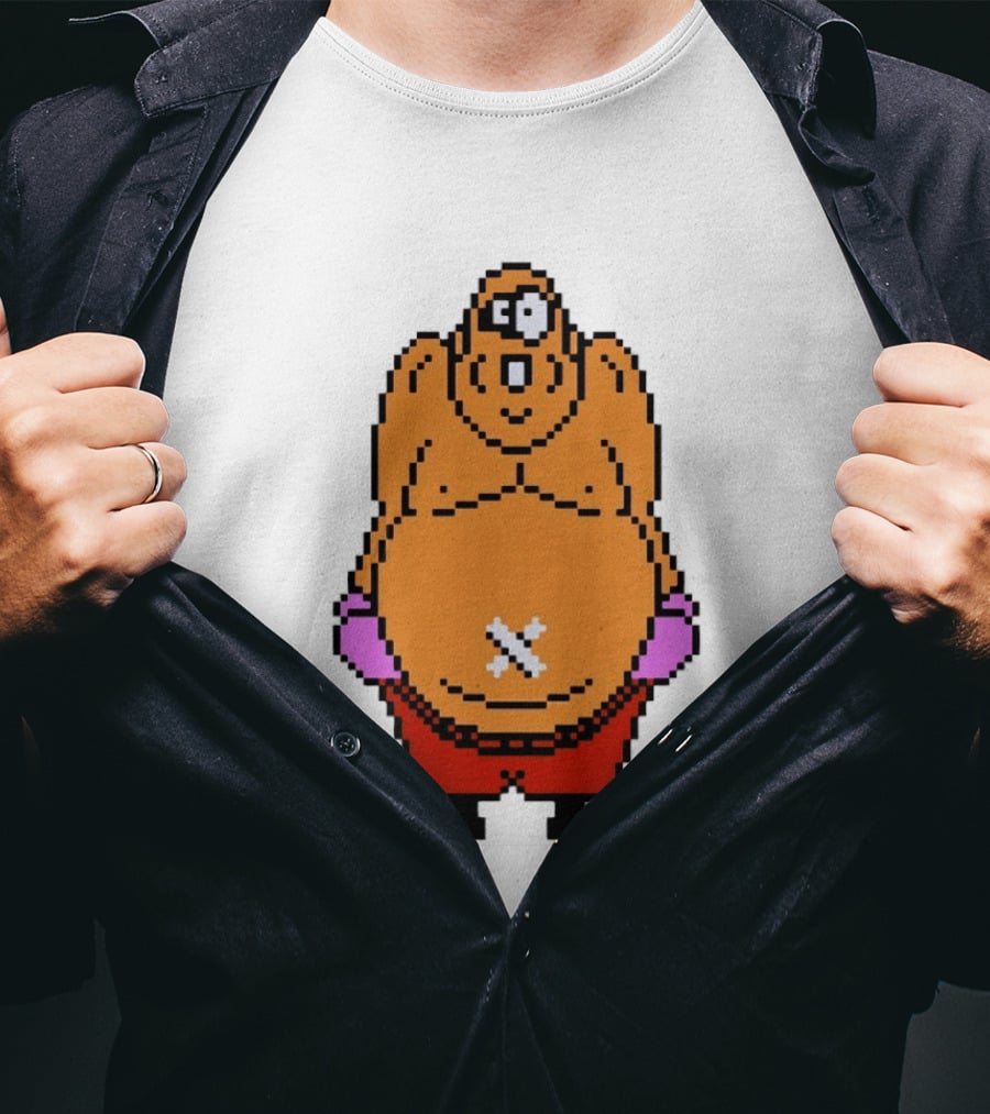 King Hippo Pixel Art From Mike Tyson's Punch Out!! NES Game T-Shirt