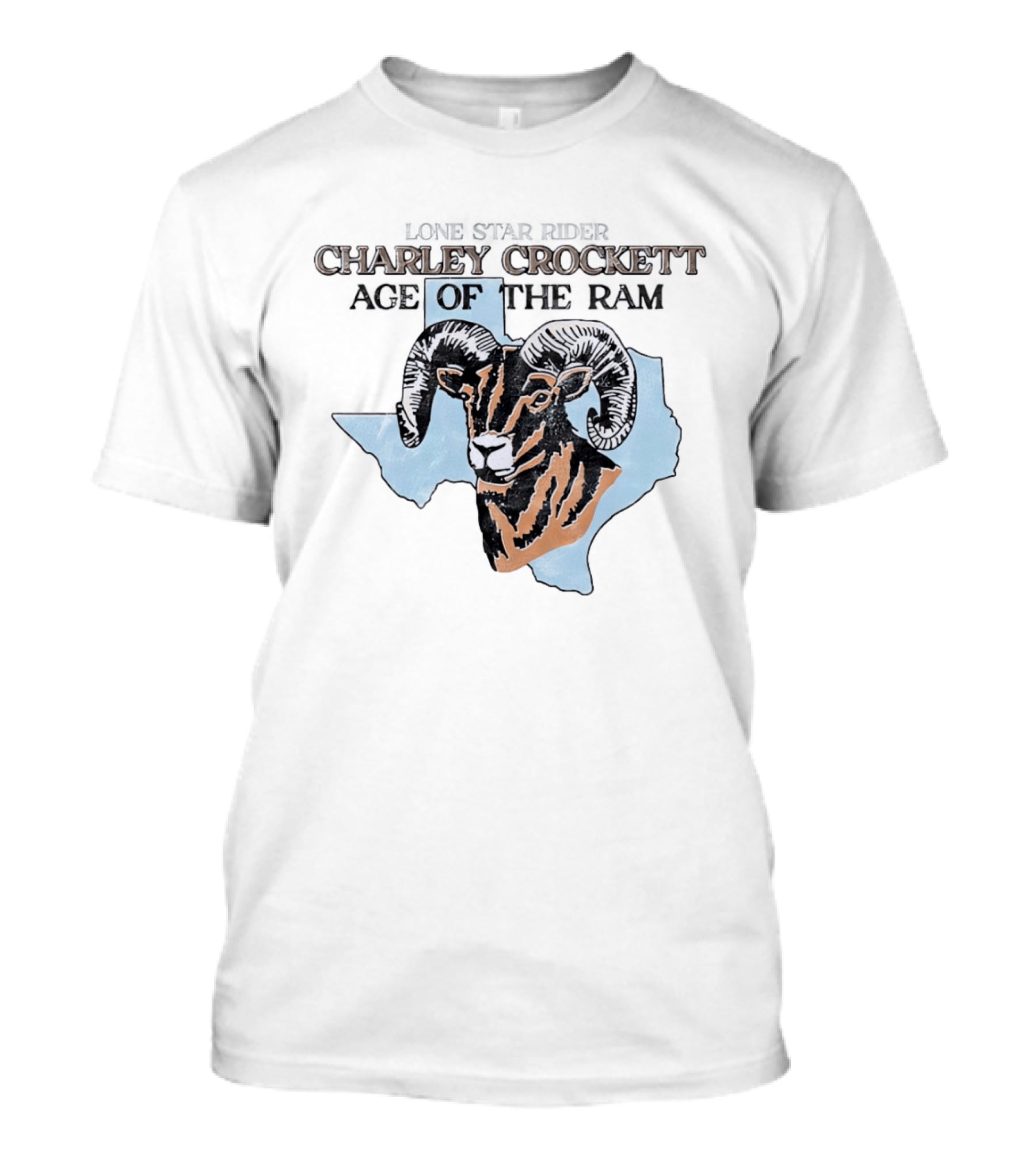 Charley Crockett Age Of The Ram Texas Map Sheep T-Shirt