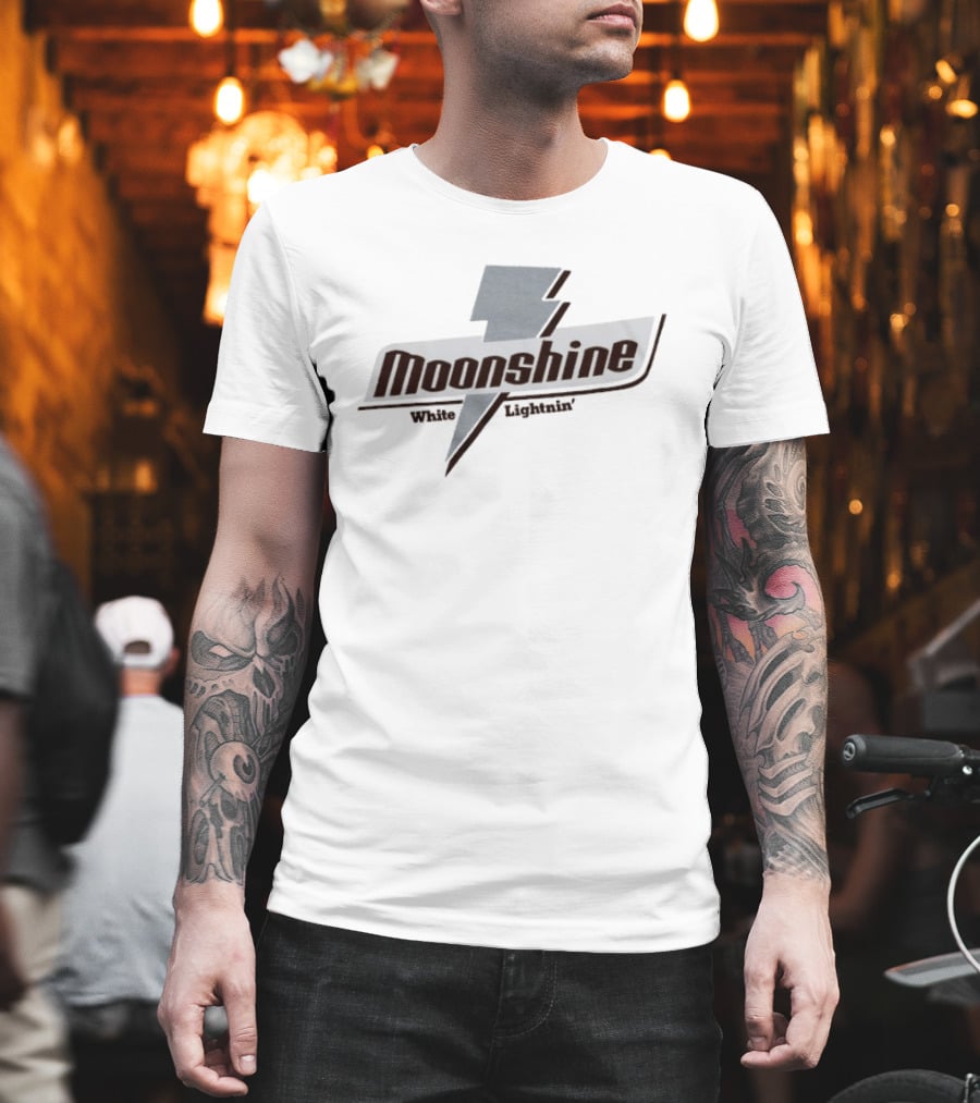 Moonshine White Lightnin' Lightning Bolt T-Shirt