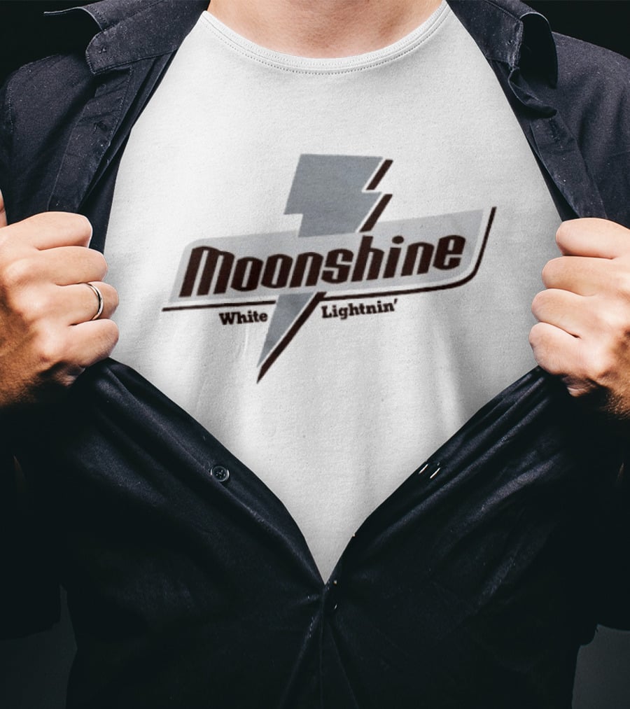 Moonshine White Lightnin' Lightning Bolt T-Shirt