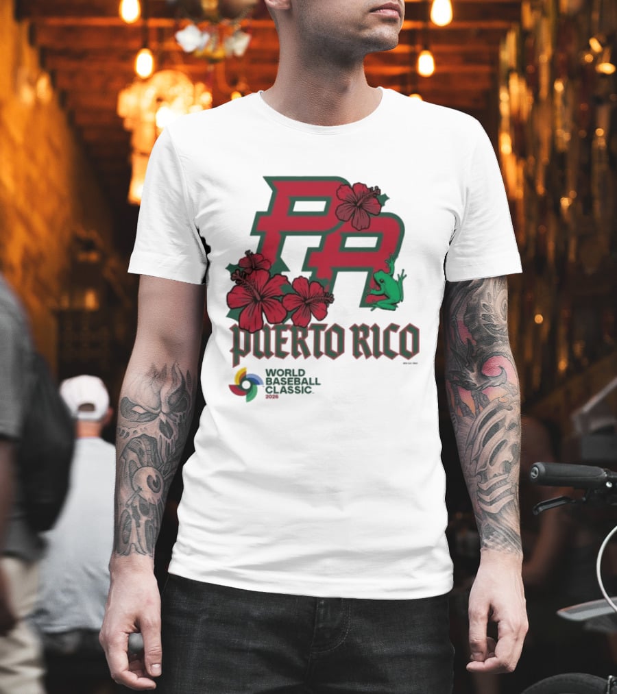 Puerto Rico 2026 World Baseball Classic Hibiscus Coqui T-Shirt