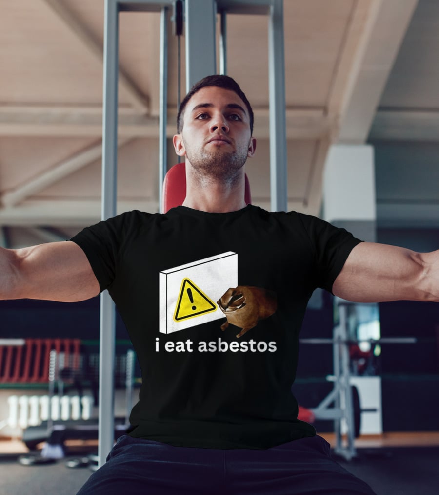 I Eat Asbestos Warning Sign Cat T-Shirt