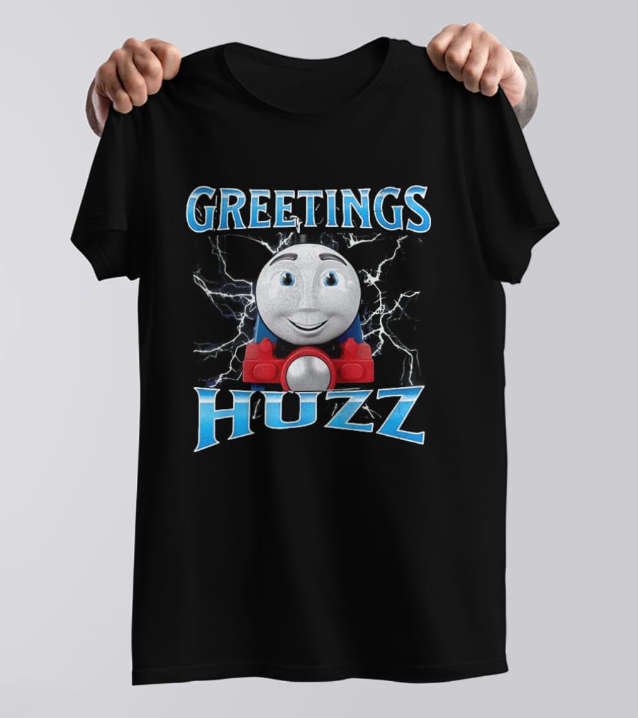 Greetings Huzz Thomas Train Face Expressive T-Shirt