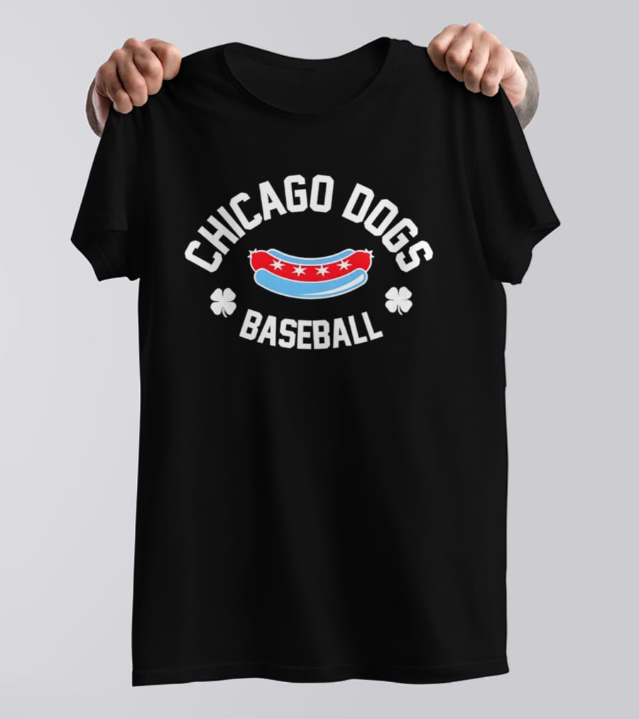 Chicago Dogs Baseball Hot Dog Stars And Clovers T-Shirt