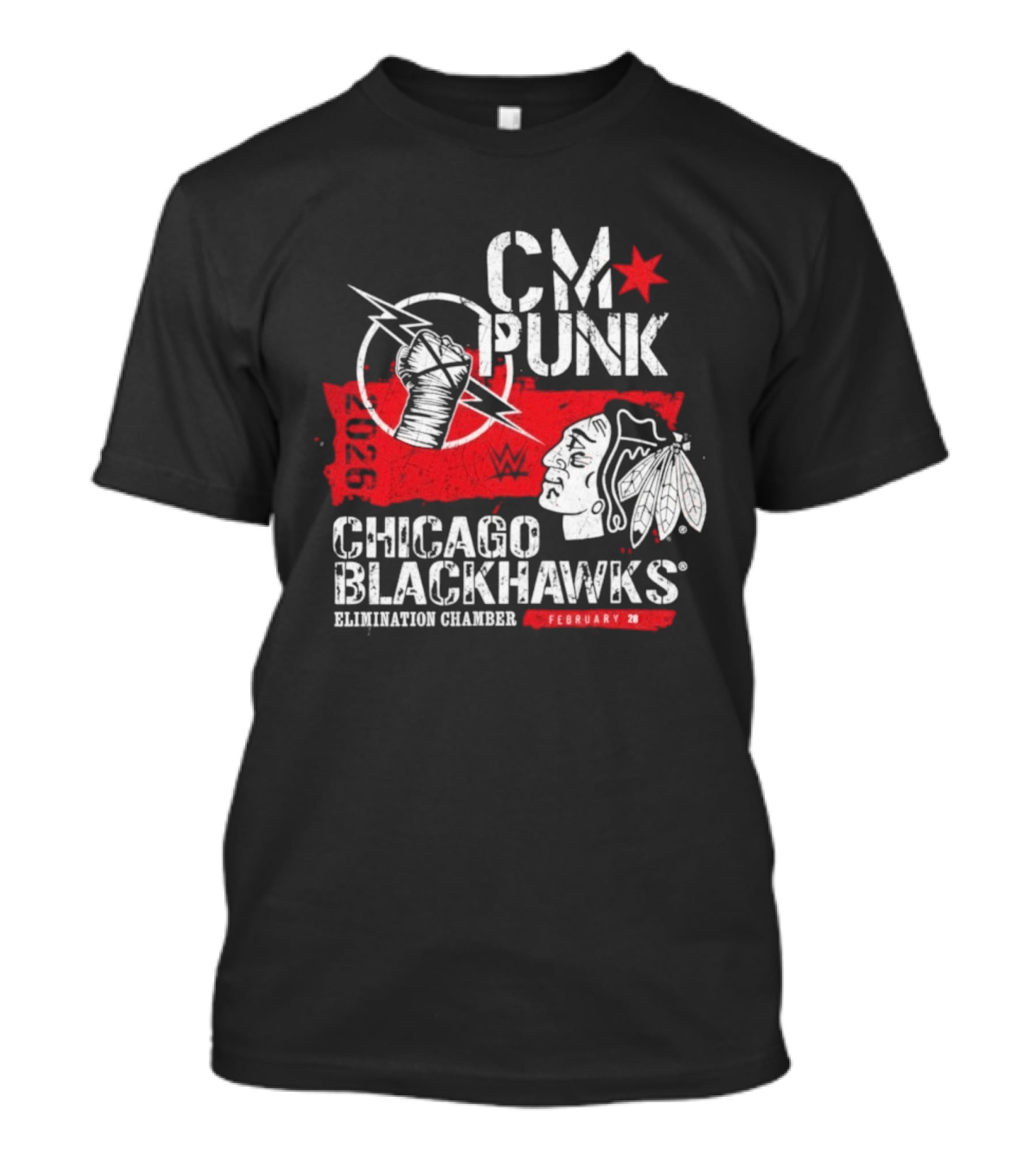 CM Punk Chicago Blackhawks Elimination Chamber February 28 T-Shirt