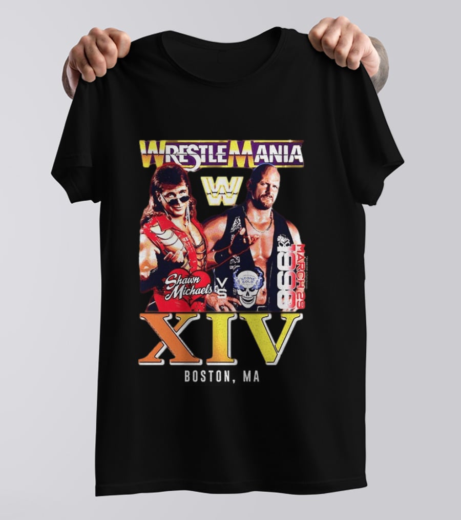 WrestleMania Shawn Michaels Vs Stone Cold March 29 1998 XIV T-Shirt