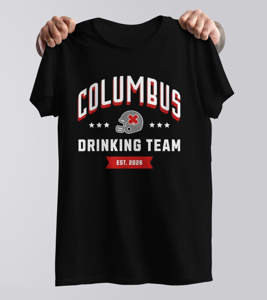 Columbus Drinking Team Football Helmet Est 2026 T-Shirt