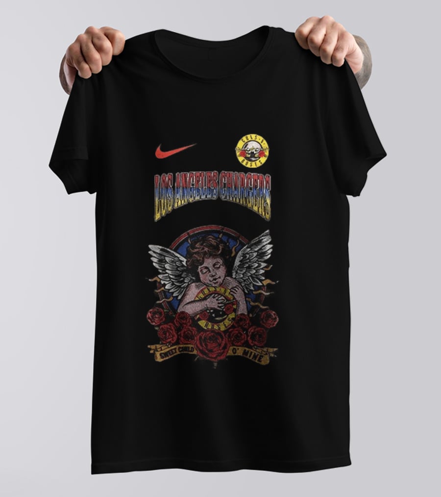 Nike Los Angeles Chargers Guns N Roses Sweet Child O' Mine Angel Roses T-Shirt