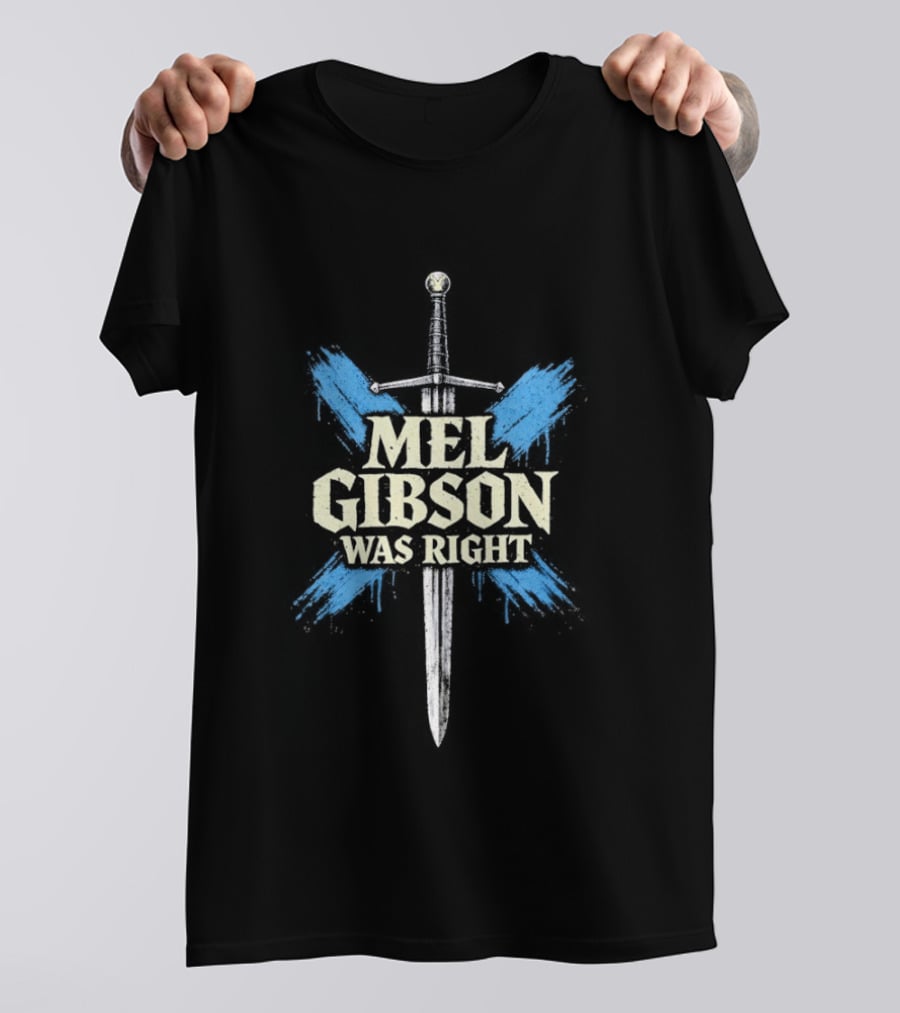 Mel Gibson Was Right Sword Blue Wings T-Shirt