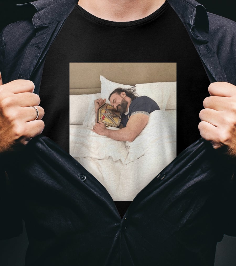 Drew McIntyre WWE Champion Sleeping Image T-Shirt
