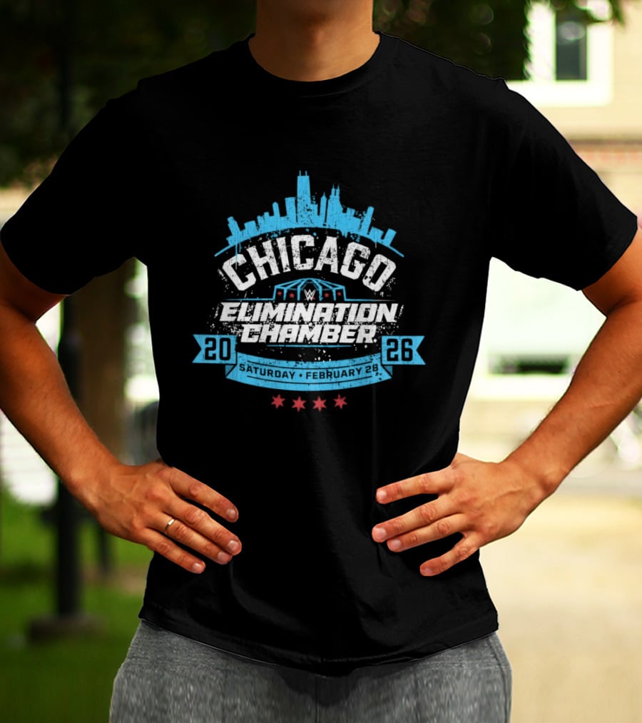 Elimination Chamber 2026 Chicago February 28 Event WWE Tribute Skyline T-Shirt