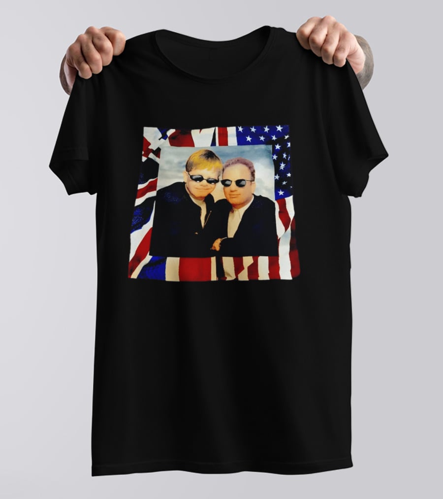 Elton John Billy Joel 1994 Tour American Flag T-Shirt