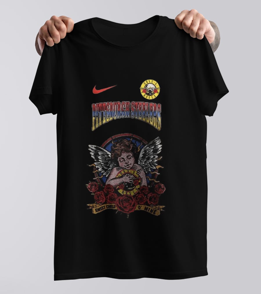 Pittsburgh Steelers Guns N Roses Sweet Child O Mine Nike Collaboration T-Shirt