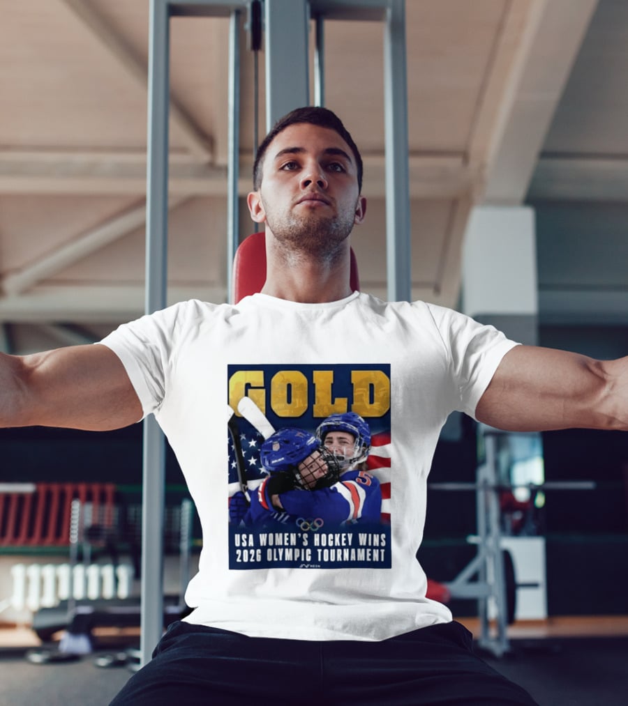 Gold USA Women's Hockey Victory 2026 Olympic Champions T-Shirt