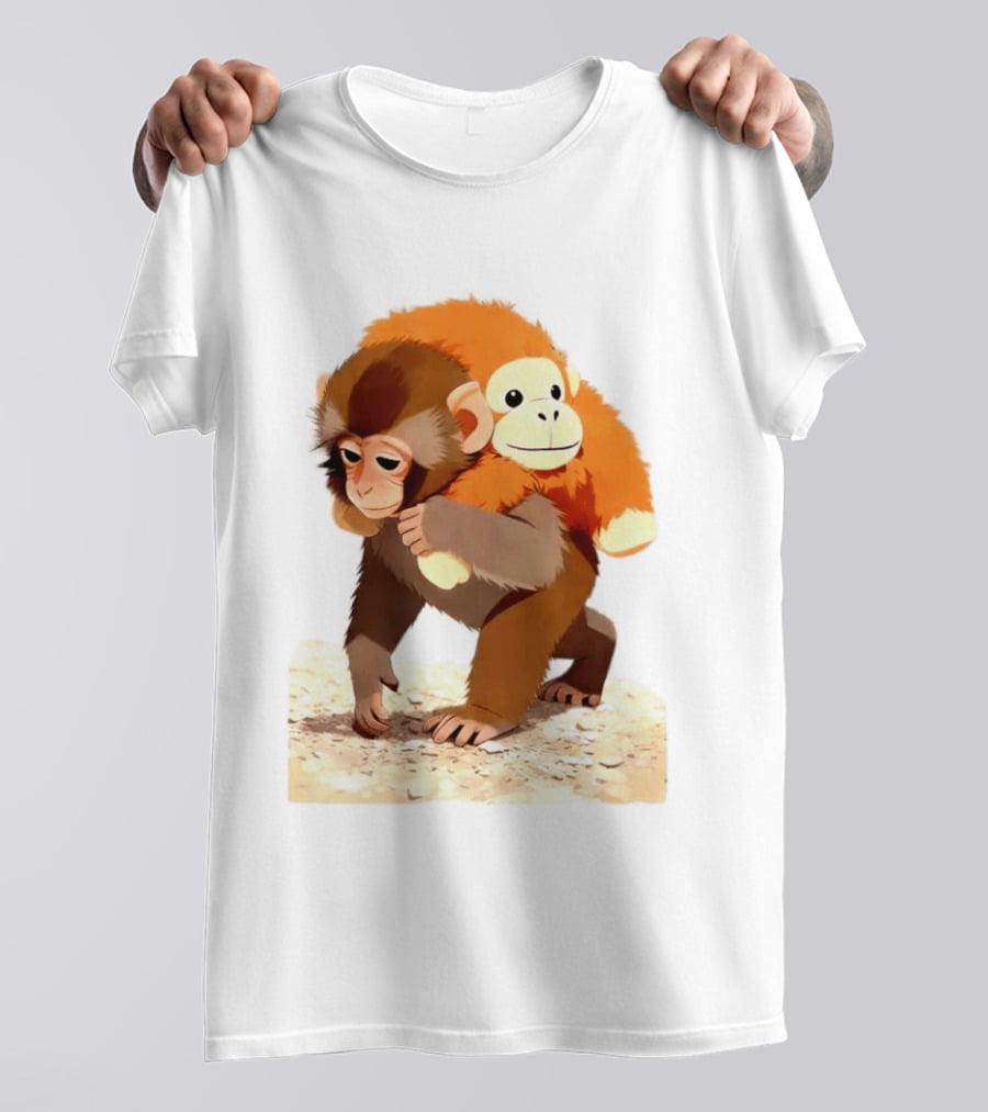 Save Punch Baby Monkey Plush Lonely Monkey Holding Toy T-Shirt