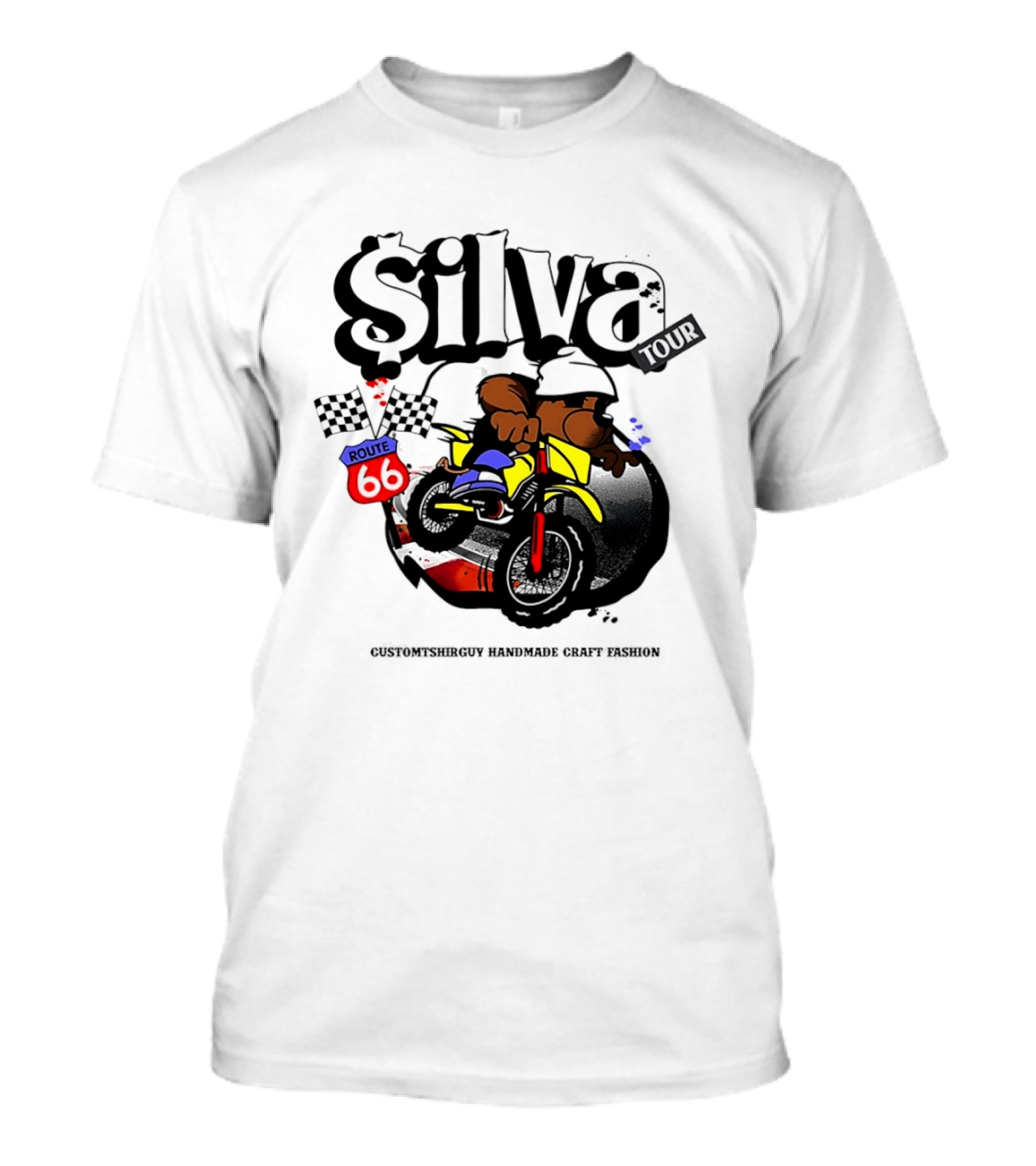 Silva Tour Motorbike Route Customtshirguy Handmade Craft Fashion T-Shirt