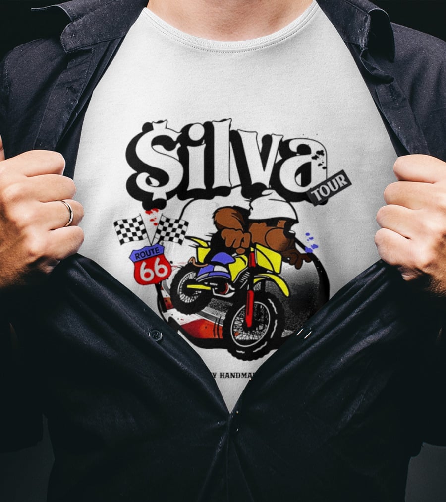 Silva Tour Motorbike Route Customtshirguy Handmade Craft Fashion T-Shirt