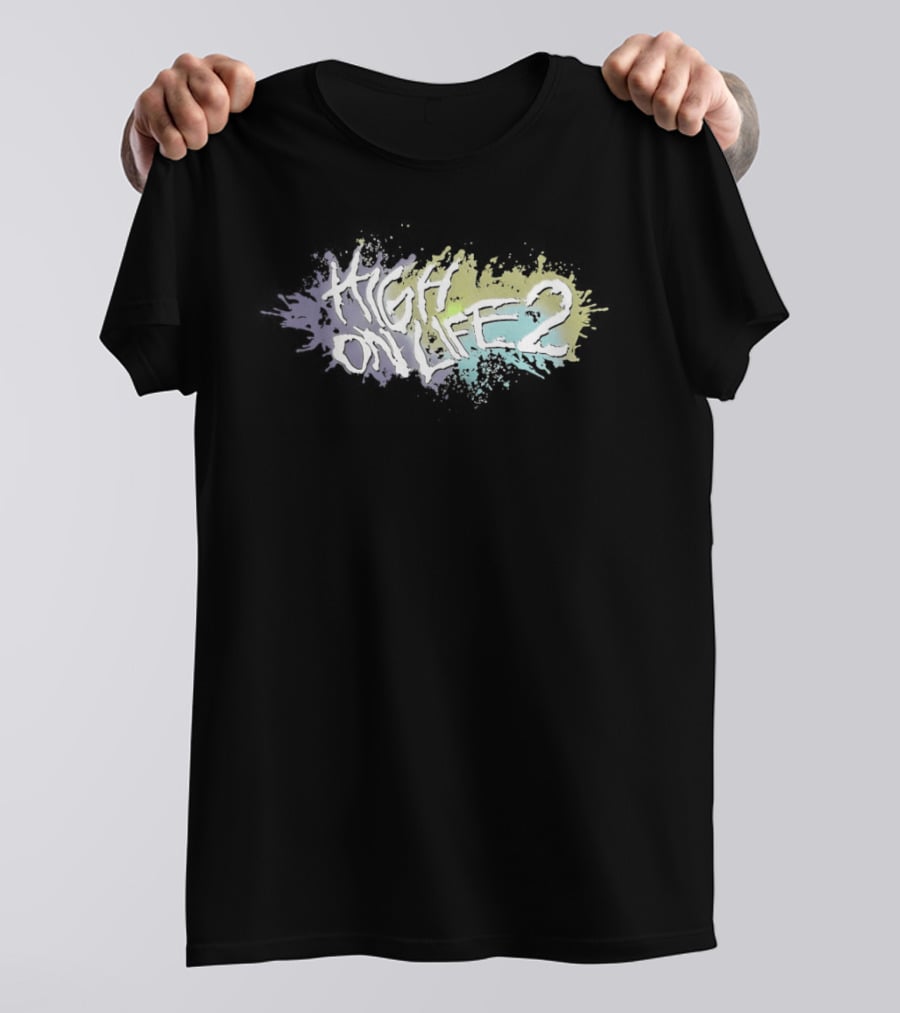 High On Life 2 Paint Splatter Pastel Abstract T-Shirt