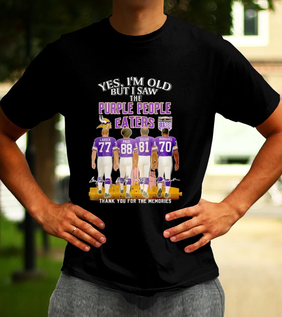 Minnesota Vikings Purple People Eaters NFL Champs City Skyline Marshall Eller Page Larsen T-Shirt
