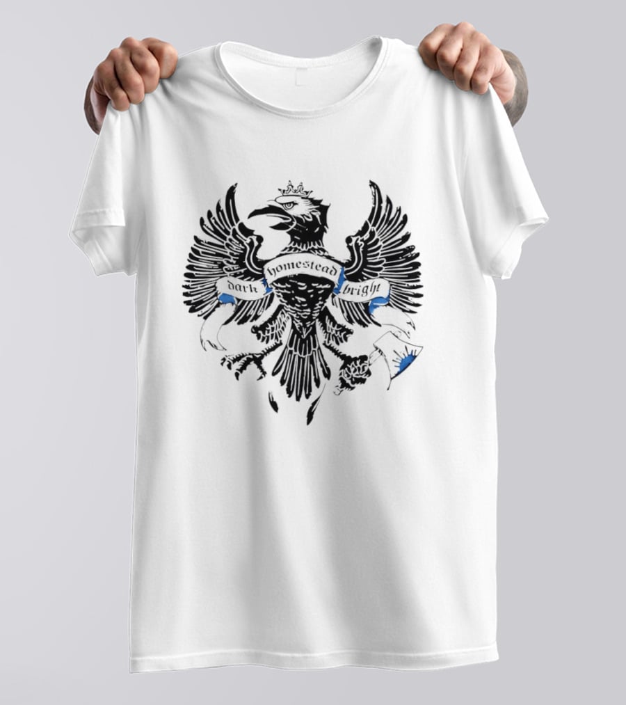 Dark Homestead Bright Eagle Crest Emblem Banner T-Shirt