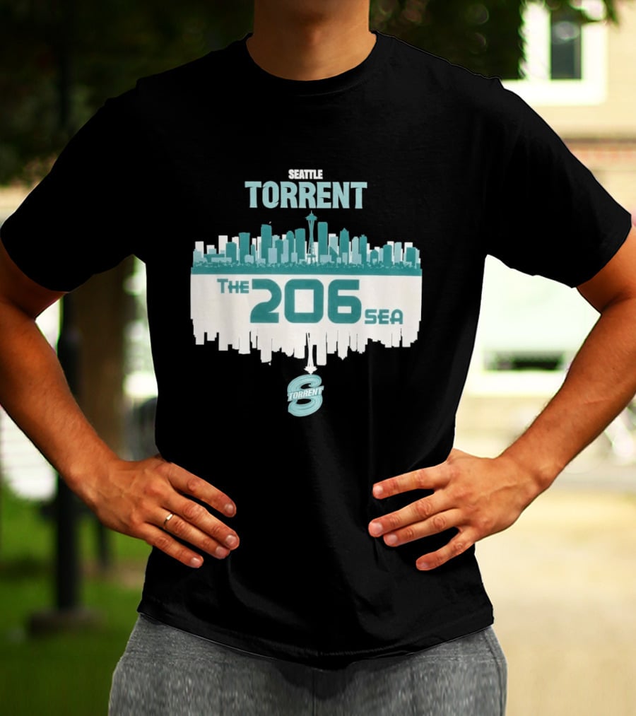 The 206 Sea Seattle Torrent Hockey City Skyline T-Shirt