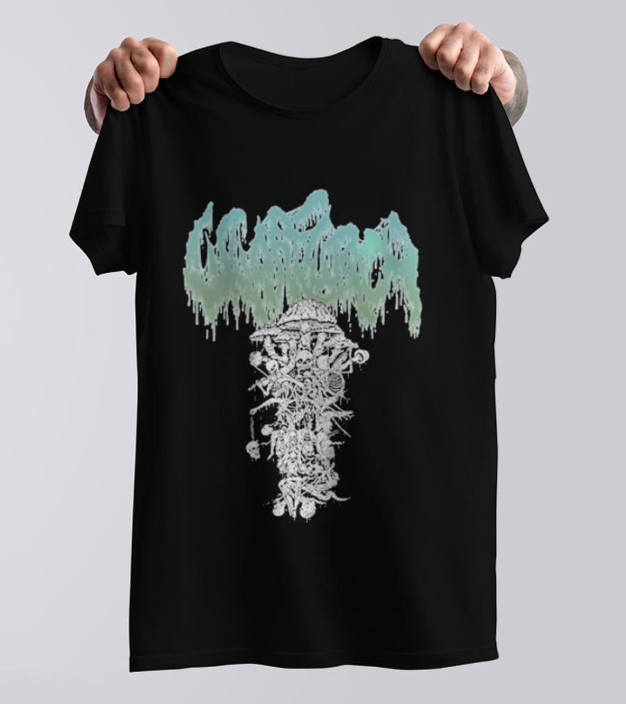 Wharflurch Shroomdeathflurch Forest Monster Green Drip T-Shirt