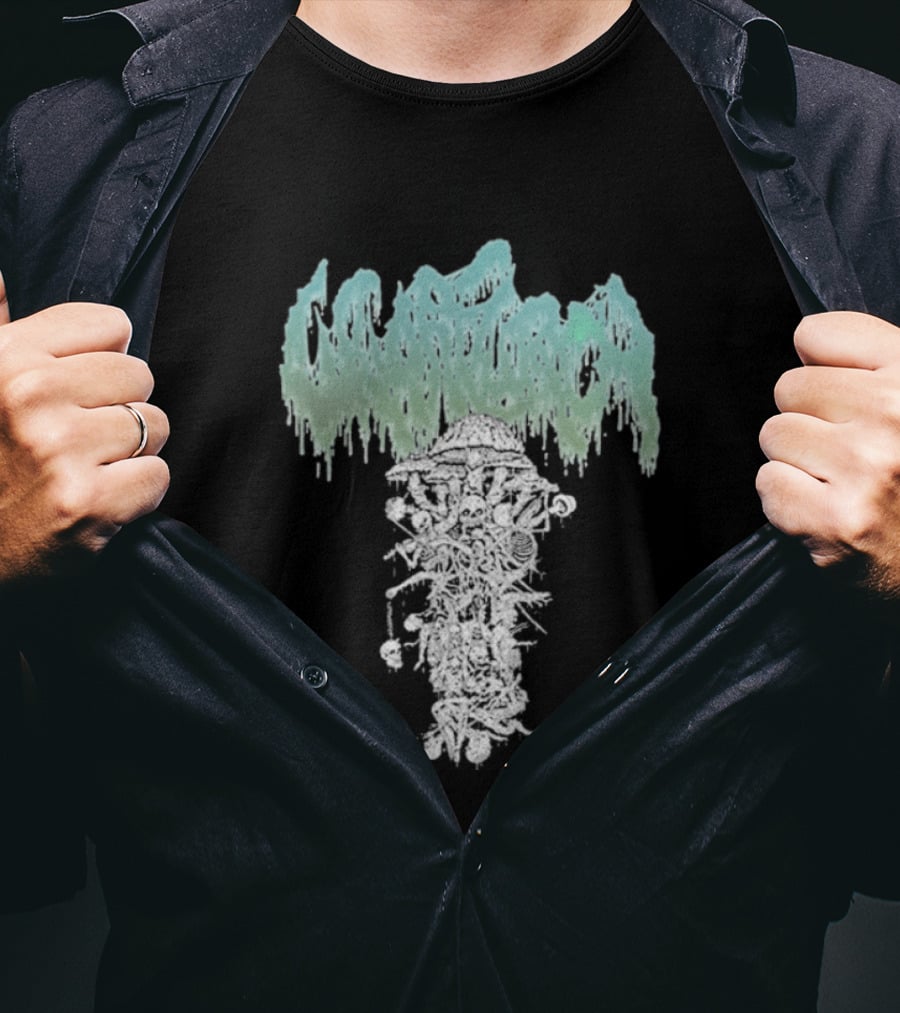 Wharflurch Shroomdeathflurch Forest Monster Green Drip T-Shirt