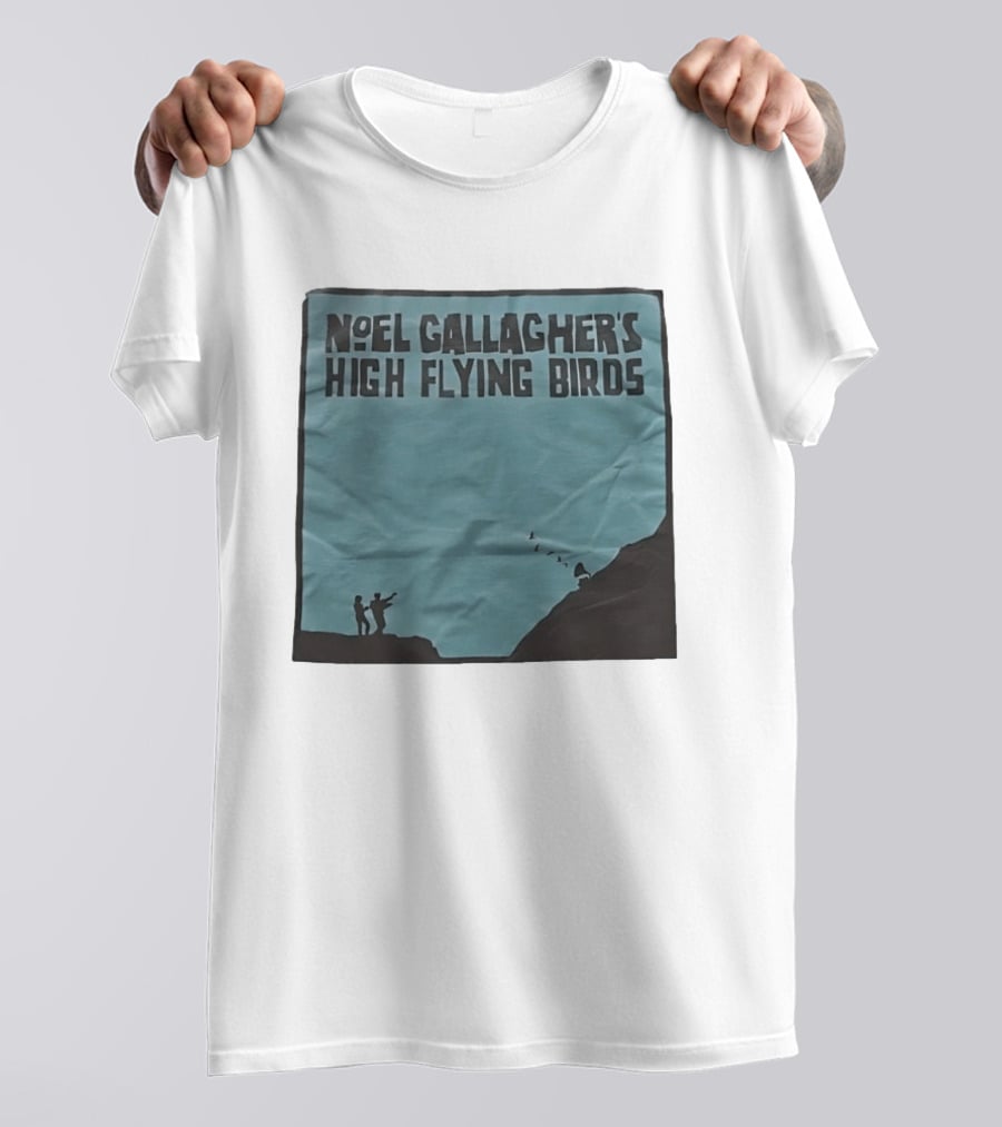 Noel Gallagher's High Flying Birds Album Cover Silhouette Cliff Scene T-Shirt