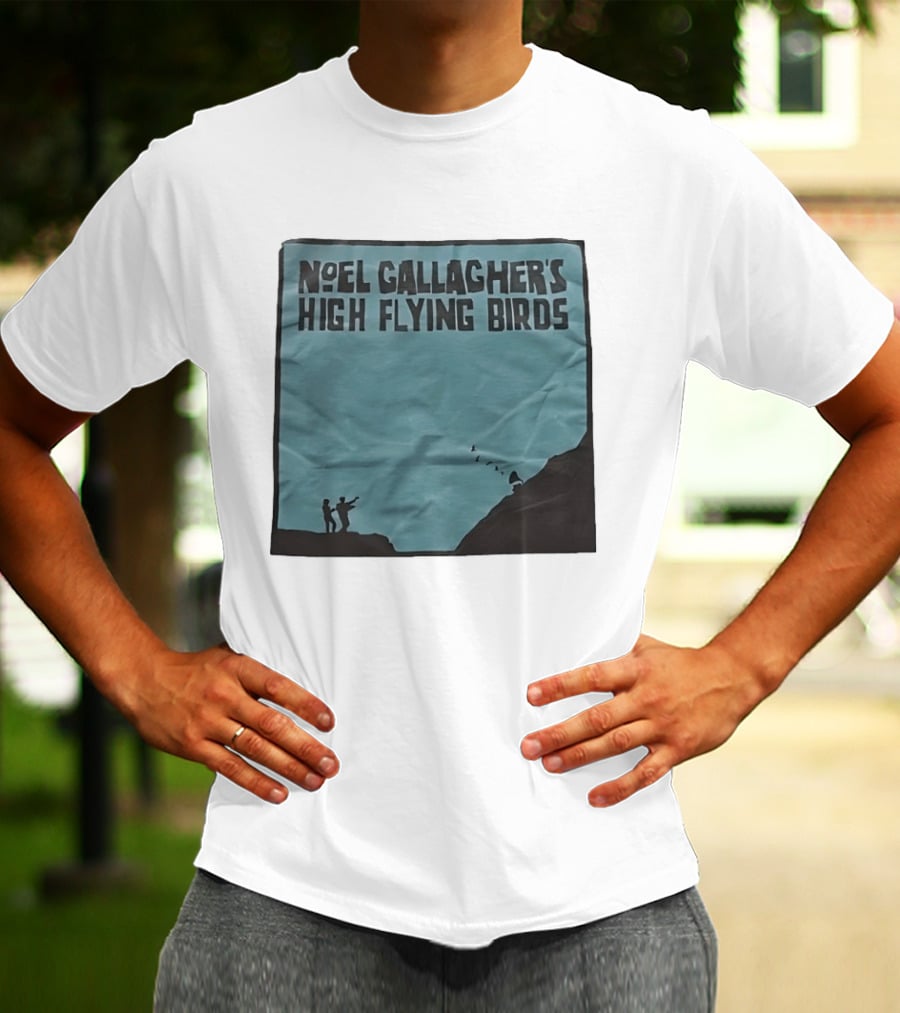 Noel Gallagher's High Flying Birds Album Cover Silhouette Cliff Scene T-Shirt