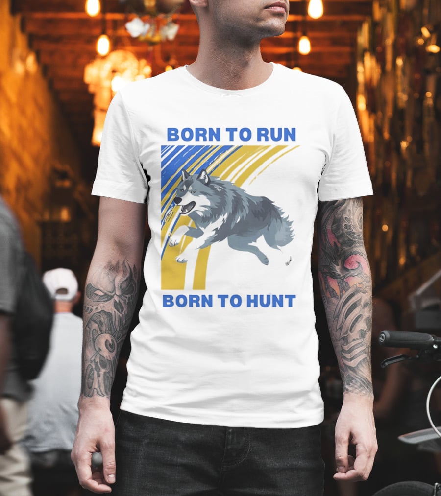 Born To Run Born To Hunt Wolf T-Shirt