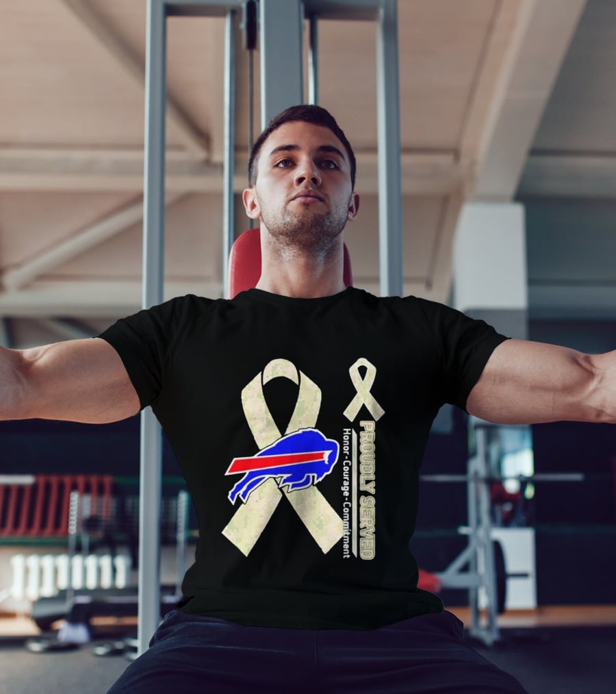 Buffalo Bills Support Honor Courage Commitment Ribbon T-Shirt