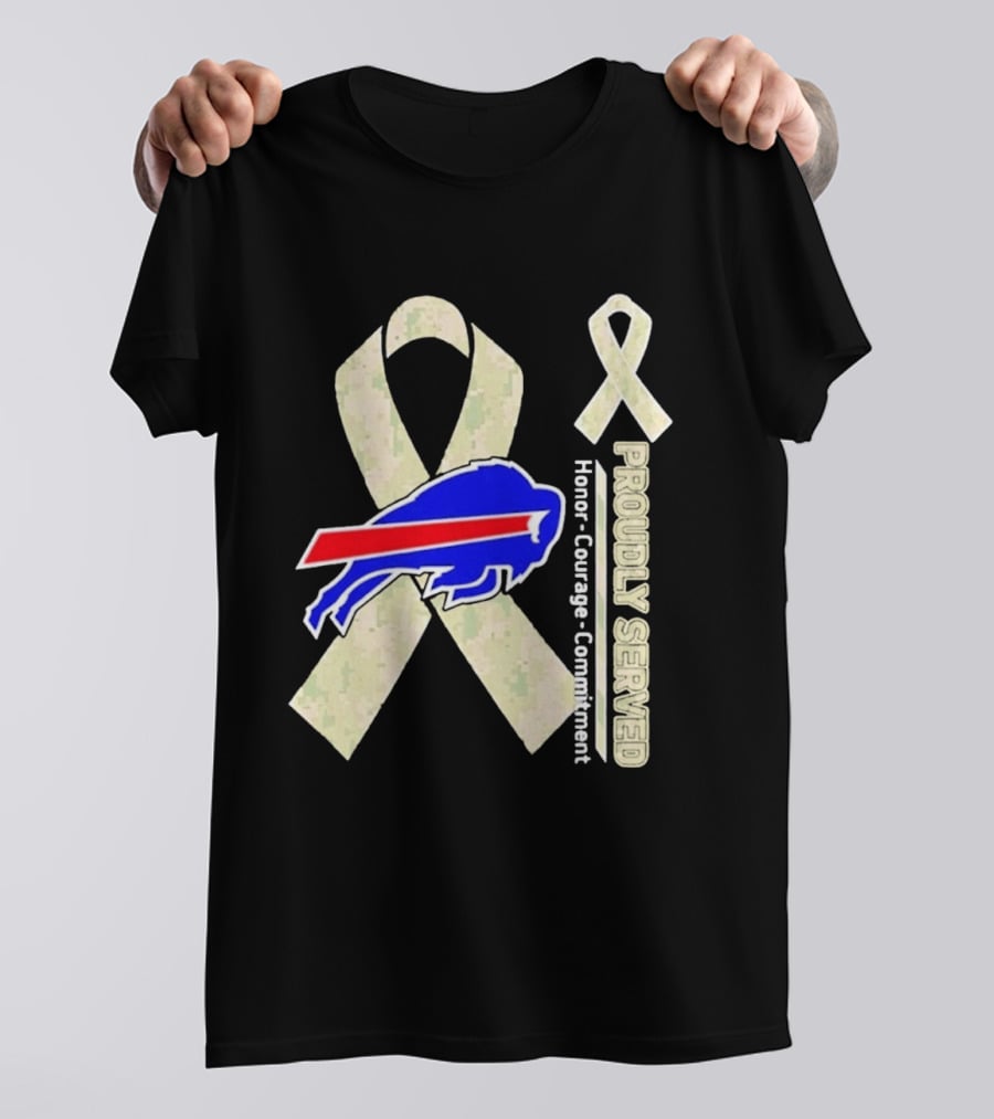 Buffalo Bills Support Honor Courage Commitment Ribbon T-Shirt