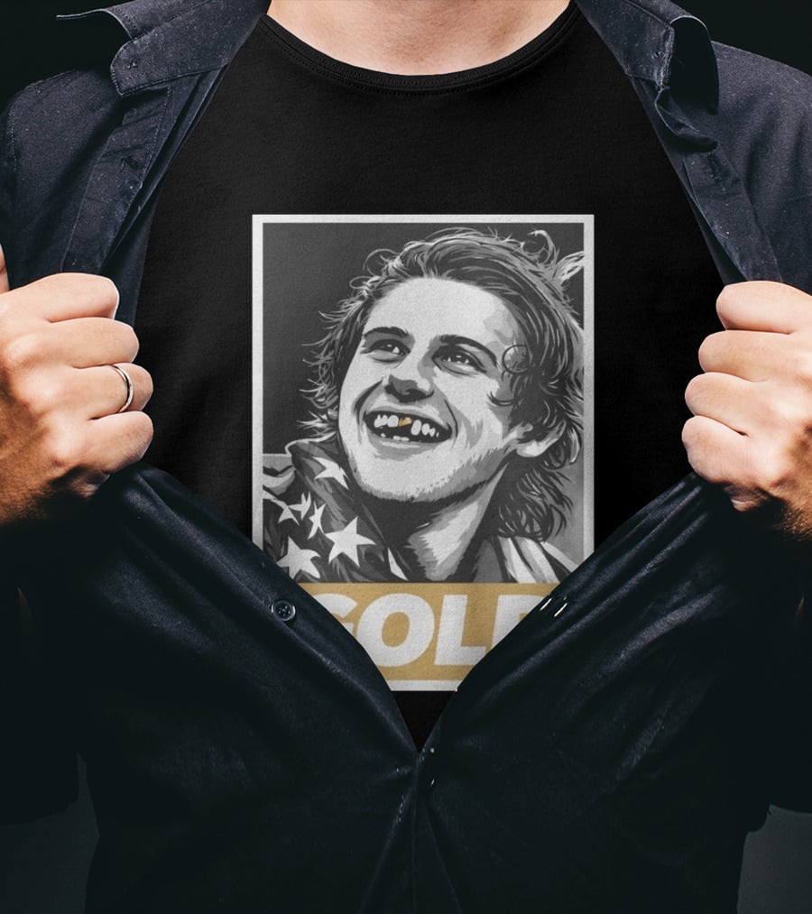 Jack Hughes Gold Medal Champion Olympic Legend Golden Smile T-Shirt