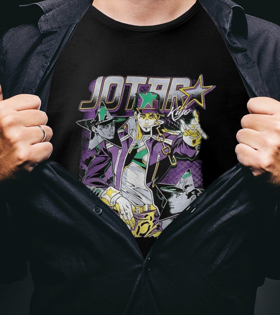 Jotaro Kujo Jojo's Bizarre Adventure Purple Star T-Shirt