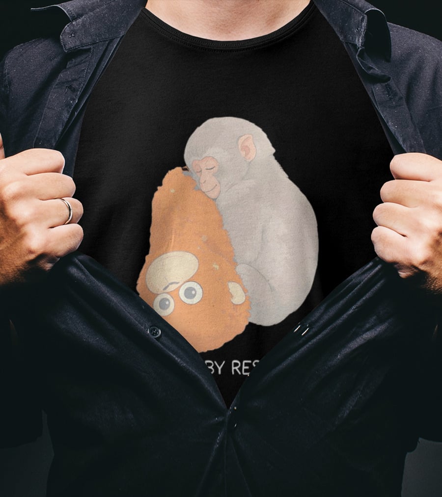 Monkey Cuddling Teddy Raised By Resilience T-Shirt