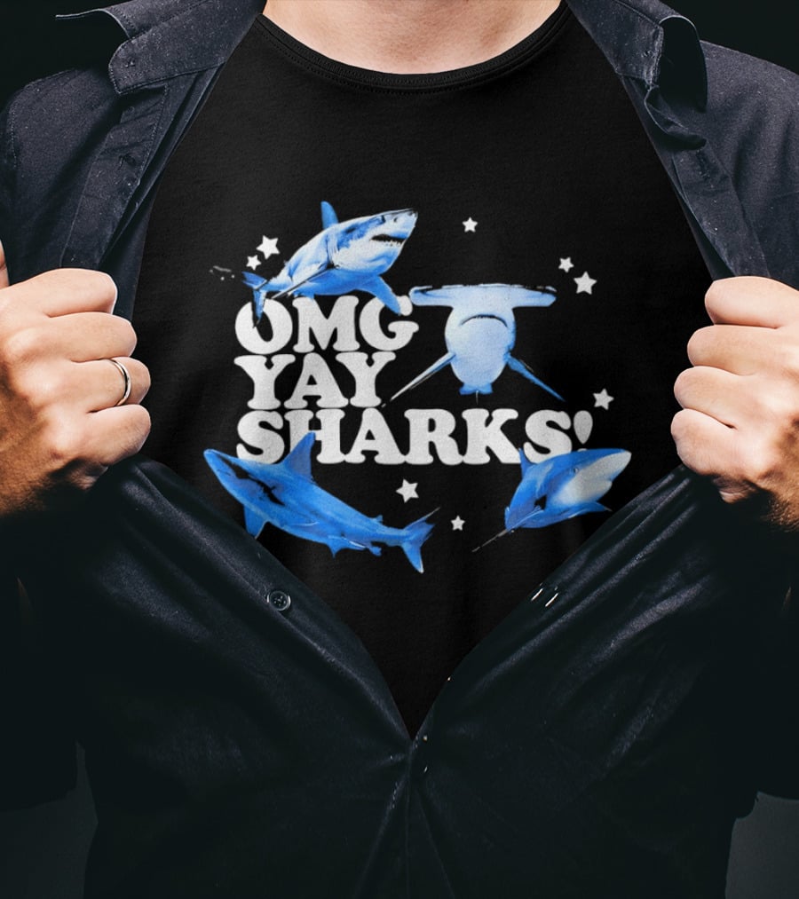 OMG Yay Sharks Exciting Ocean Adventure Enthusiasts T-Shirt